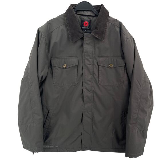 Scottevest SeV Coat Mens Sz XL Brown TEC Travel Multi Pocket Tech Magnet Chore